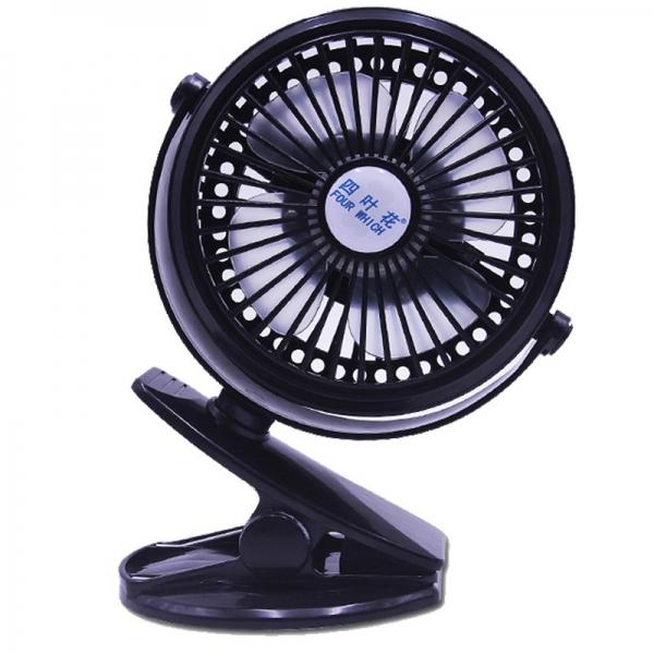 Baby Stroller Clip Fan Portable Mini USB Rechargeable Fan Black