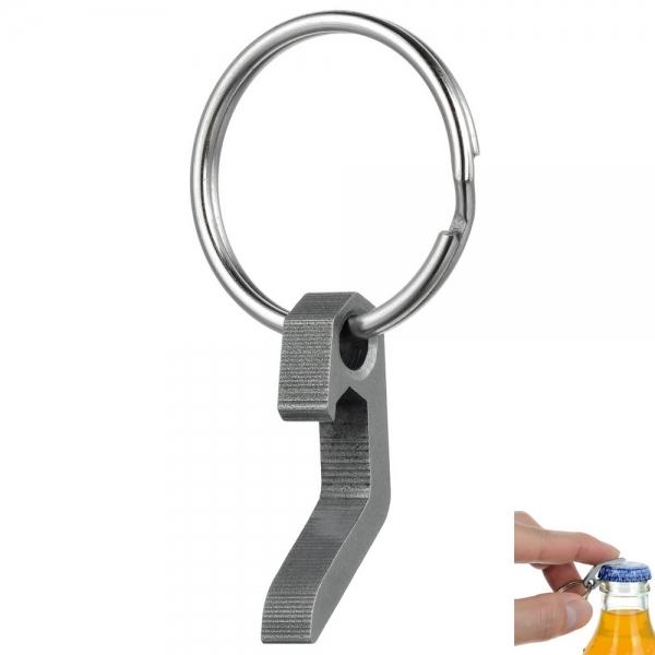 Mini Stainless Steel Bottle Opener / Slotted Screwdriver Keychain Tool Grey