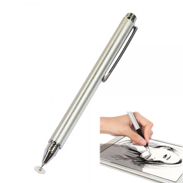 Mobile Phone Flat Panel Universal Touch Screen Capacitive Pen Stylus Pen Silver