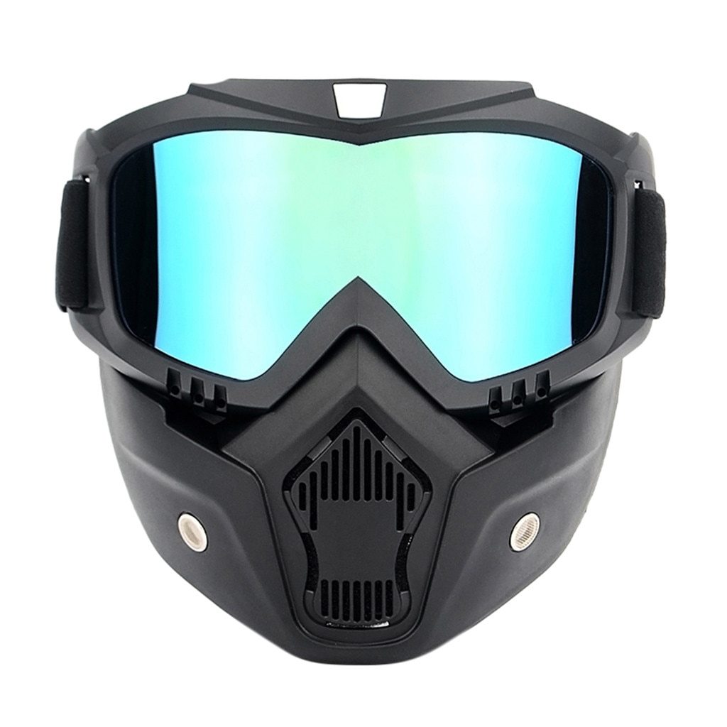 Motorcycle Helmet Riding Goggles Glasses Motocross Anti-Slip Moto Detachable Mask Goggle UV Protection Ski Bike Adjustable
