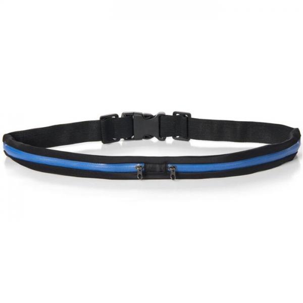 Multipurpose Double Bags Outdoor Sport Waterproof Anti-theft Waist Bag Black & Blue