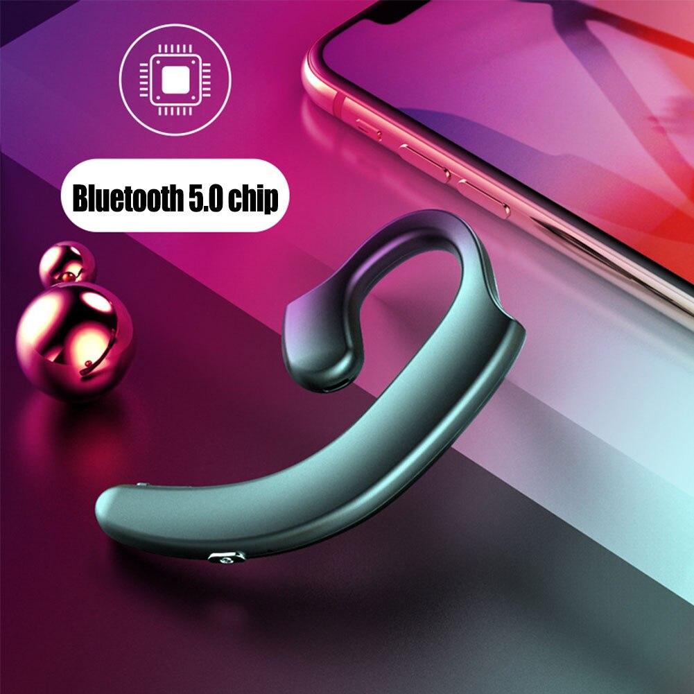 New Single Bluetooth 5.0 Earphone Ear Hanging Bone Conduction Wireless Headset with Mic Hands-free Sports Business Earbuds