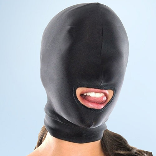 BDSM Sexy Toys Fetish Open Mouth Hood Mask Head Cosplay Slave Punish Headgear Adult Games
