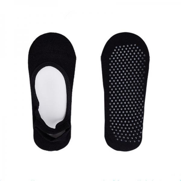 Non-Slip Silicone Dot Women Backless Cotton Yoga Socks Black