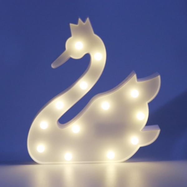 Novelty 3D Table LED Nightlight White Swan