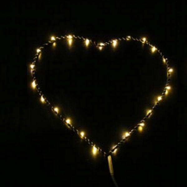 Novelty Party Decoration Window Picture 3D LED Table Night Light Warm White Heart Rack