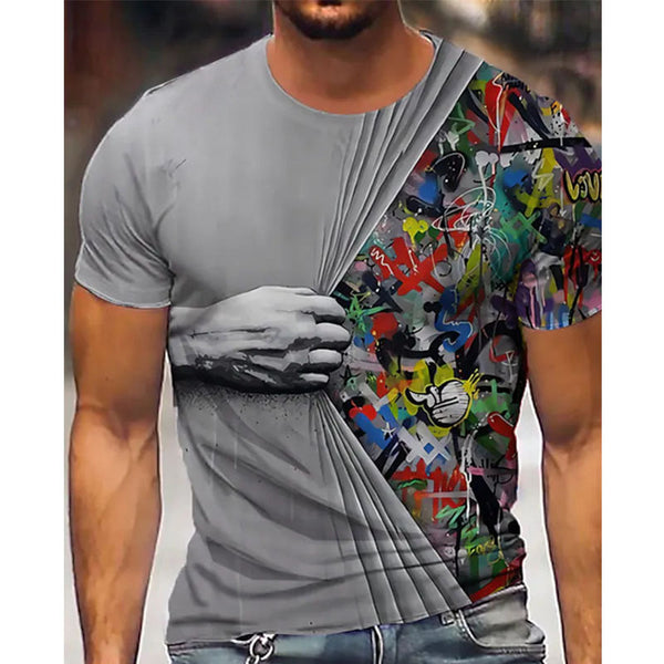 Hip Hop Black Soul Street Men's T-shirt Ghost Claw Harajuku Summer Short Sleeve 3D Printing Fashion Loose Top