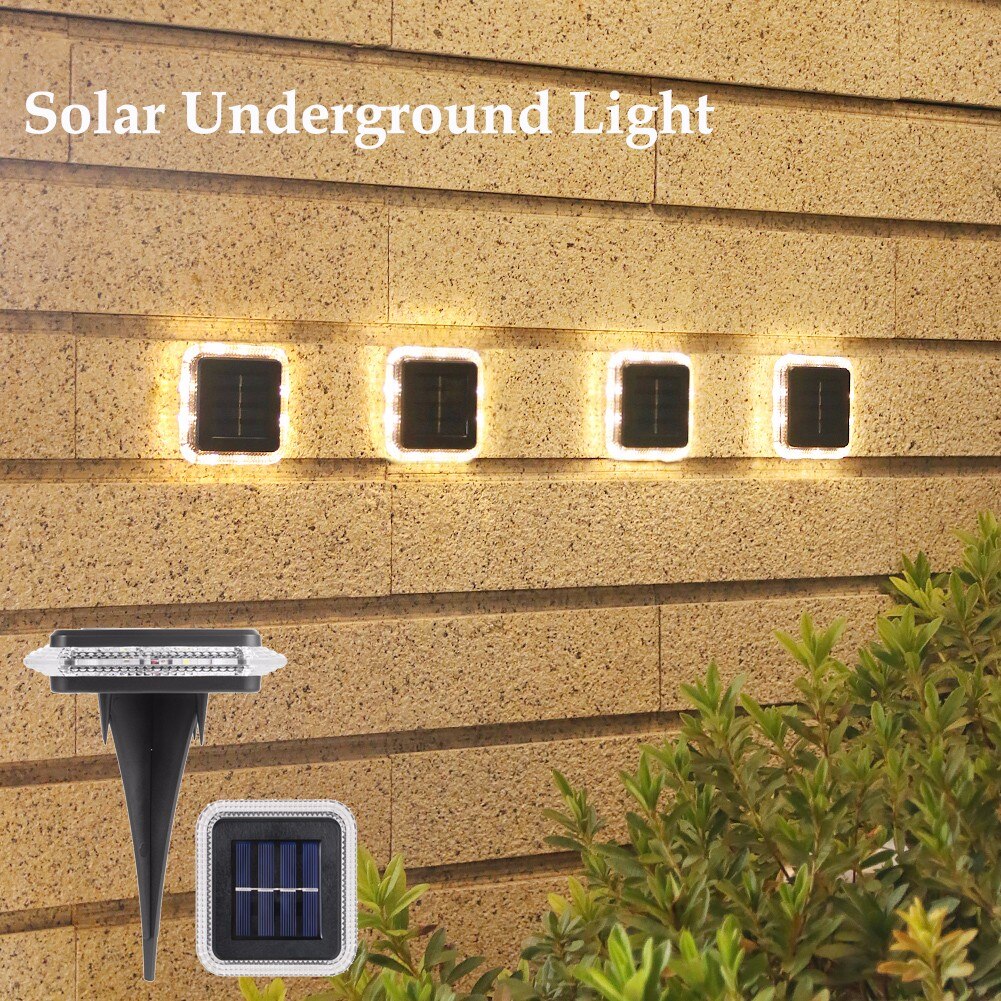 2pcs/4pcs Outdoor 8LED Solar Light Waterproof Garden Decorative Round Square Underground Light Wall Light Stair Light 10 Years 0 Electricity