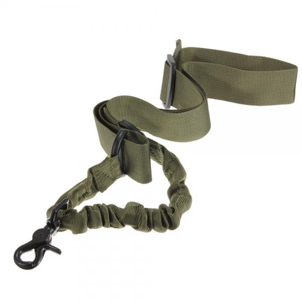 Outdoor Adjustable Bungee Single One Point Sling Elastic Belt Strap Rope Cord with Buckle Army Green - stringsmall