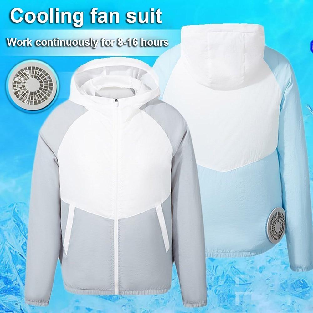 Cooling Clothing Air-conditioning Fan Vest Jacket Summer Large size Loose  Men Women Outdoor Breathable Cool Suit Sunscreen