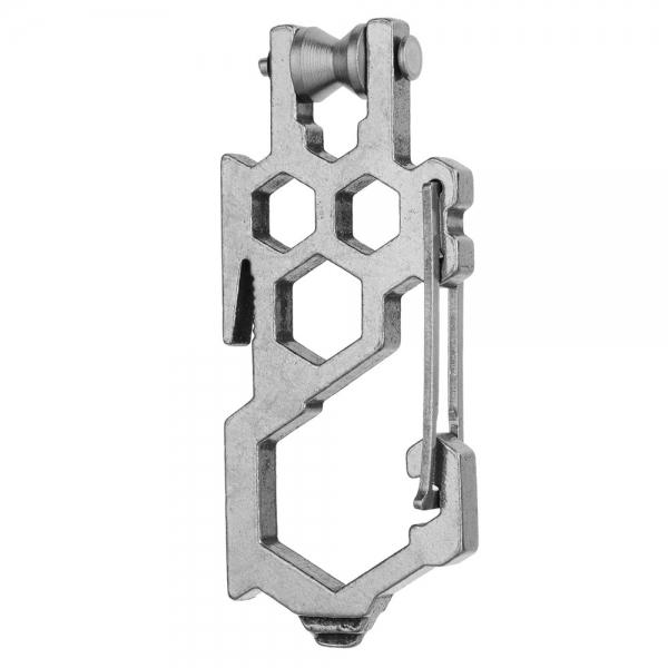 Outdoor Multi-Function Stainless Steel Carabiner with Pulley Gray