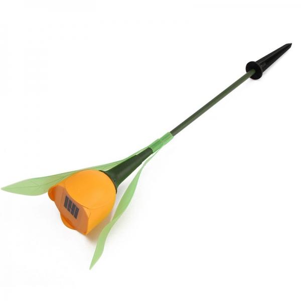 Outdoor Yard Garden Path Way Solar Power LED Tulip Landscape Flower Light for Wedding Centerpieces Decorations Garland Orange