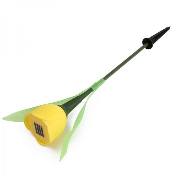 Outdoor Yard Garden Path Way Solar Power LED Tulip Landscape Flower Light for Wedding Centerpieces Decorations Garland Yellow