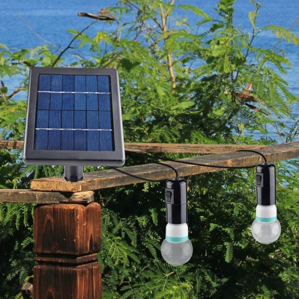 Outdoor/Indoor Solar Powered LED Lighting System Light Lamp Black