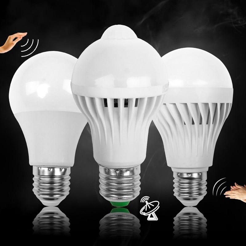 PIR Motion/Sound/Radar Sensor LED Bulb E27 Lamp 3W 5W 7W 9W 12W 110V 220V Led Light Induction Bulb Stair Hallway Night Light Corridor Lamps