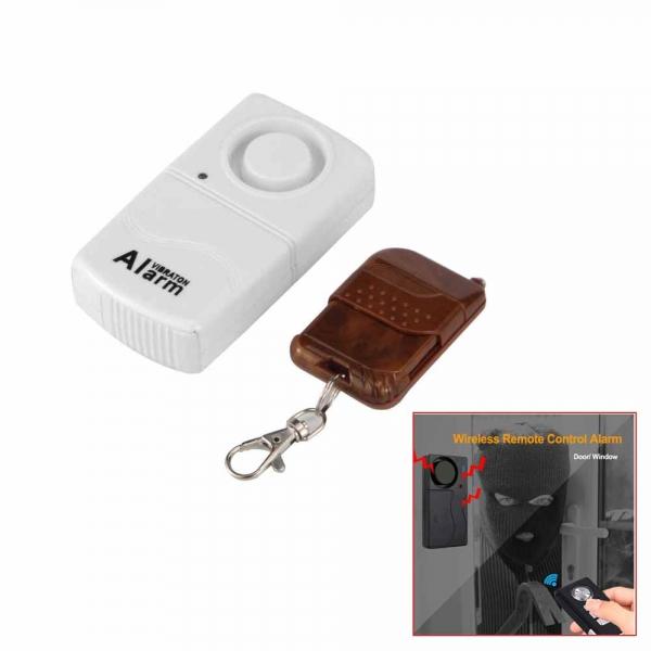 Security Remote Control Vibration Alarm Windows and Doors Siren Vibration Alarm - white