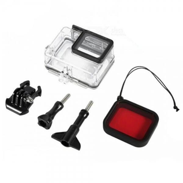 Sports Camera 60M Waterproof Case Cover Shell with Red Diving Filter for GoPro Hero 5