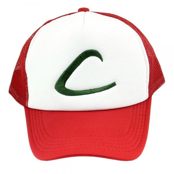 POKEMON Anime Cosplay Ash Ketchum Baseball Trainer Hat #02 Red