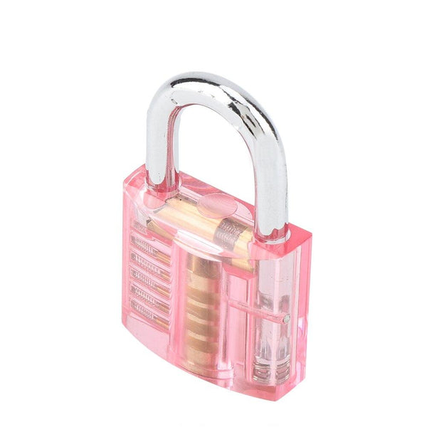 Padlock Set Pick Cutaway Practice Lock With Key Removing Hook Kit Tool Transparent Extractor Set Locksmith Tool Hardware