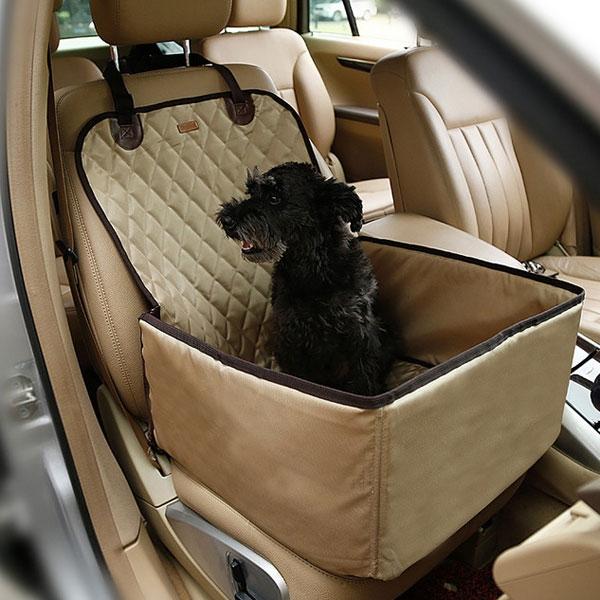 Pet Car Carrier Storage Bag Waterproof Seat Cover for Travel 45 x 45 x 58CM Beige