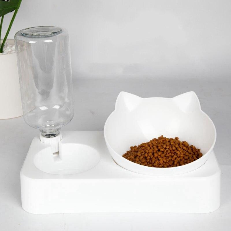 Pet Neck Protector Drinker Automatic Refill Double Bowl Dog Bowl Cat Bowl Dog Automatic Drinker Cat Drinking Water
