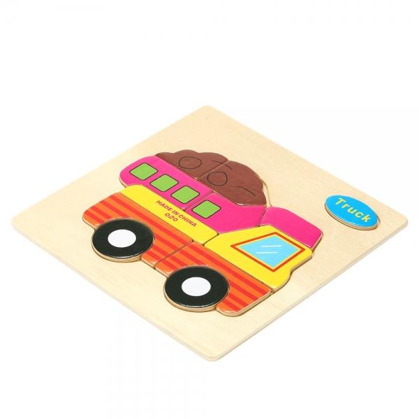 Plane Shaped Wooden Puzzle Block Cartoon Educational Toy Multicolor