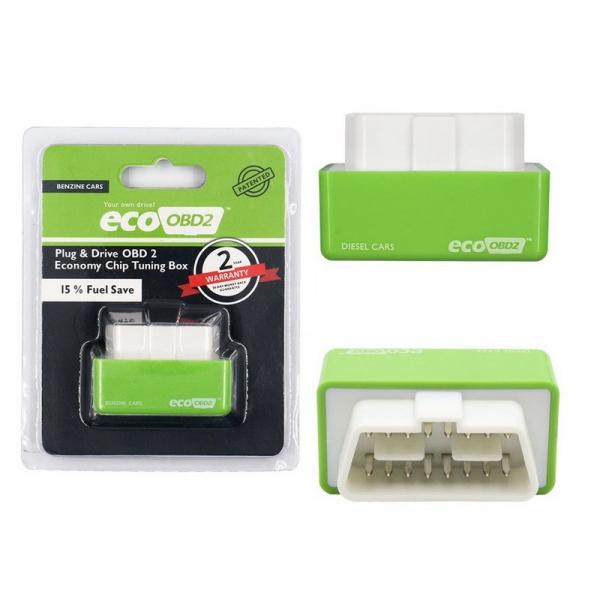 Plug & Drive Nitro OBD2 Benzine Cars Performance Chip Tuning Box Power Fuel Optimization Device 15% Fuel Save - Green