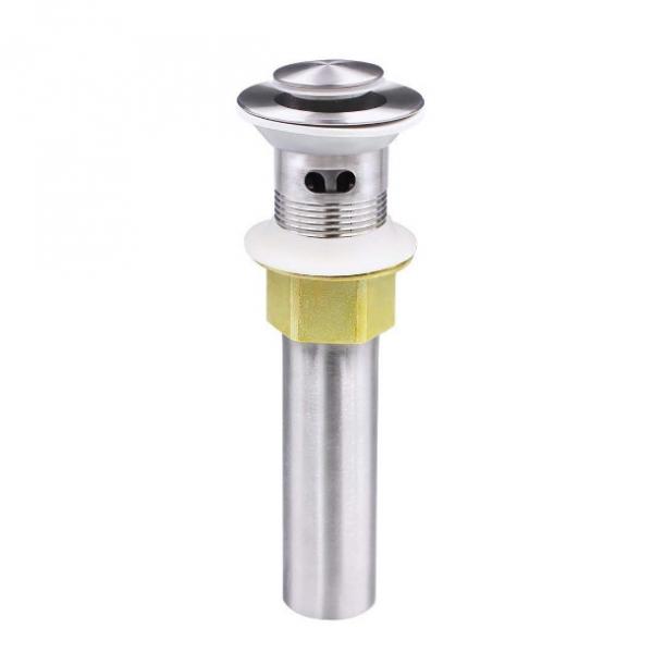 Pop Up Sink Drain with Overflow, Bathroom Vessel Sink Drain Assembly, Brushed Nickel