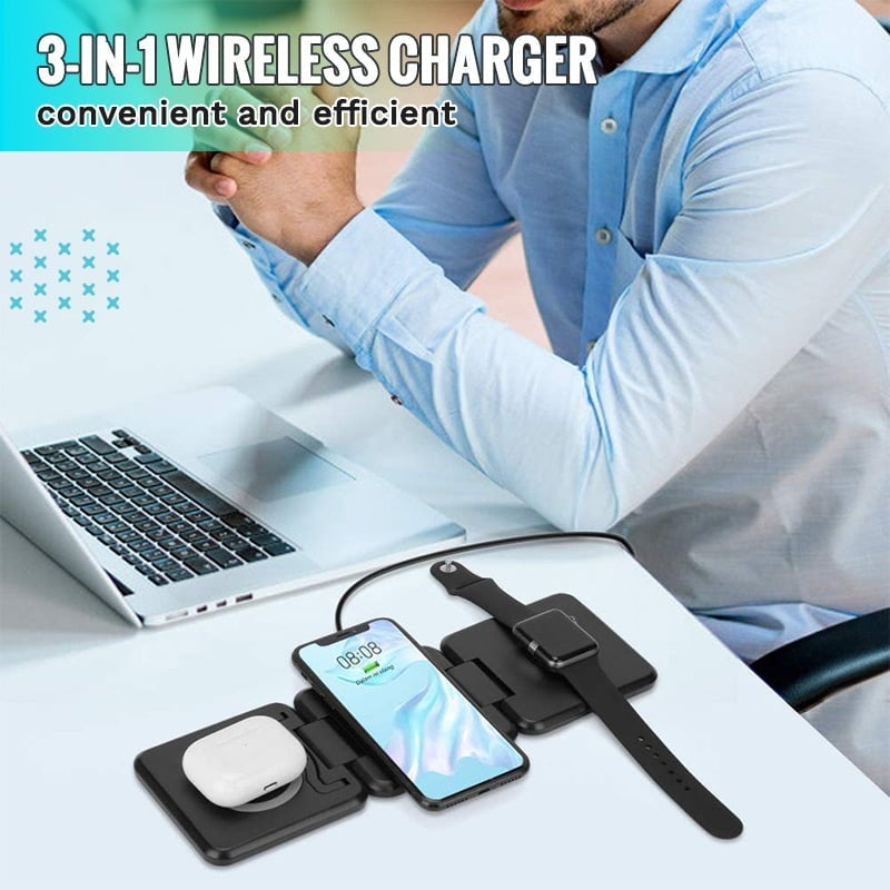 Portable Foldable 3-in-1 Wireless Charger 15w Fast Charger