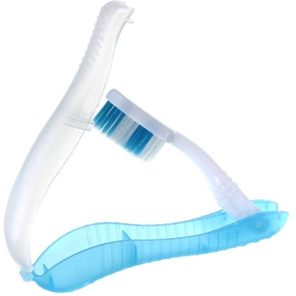 Portable Foldable Toothbrush Travel Hiking Camping Dental Care Light Blue