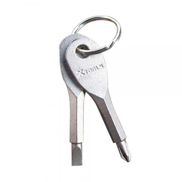 Portable Multifunctional Stainless Steel Flat & Cross Screwdriver Keychain for Outdoors