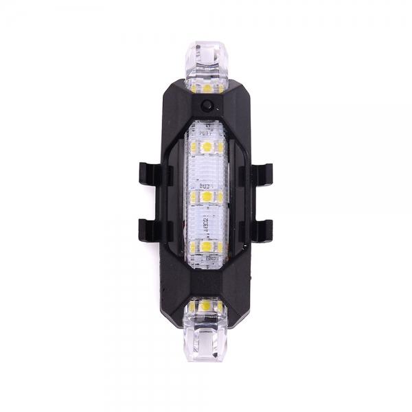 USB Rechargeable LED Mountain Bike Safety Warning Tail Light White