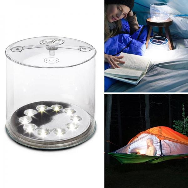 Portable Solar Energy Inflatable Camping Light Waterproof Folding Outdoor Light - Transparent Type