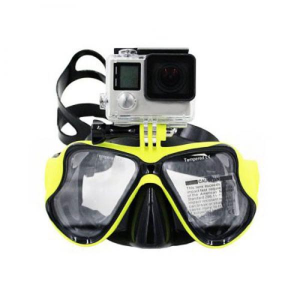 Practical Diving Swimming Goggles with Action Camera Mount for GoPro / Xiaomi Yi Yellow