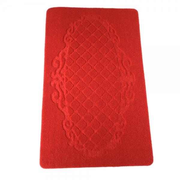 Practical Knurling Printing Pattern Bathroom Toilet Non-slip Mat Red