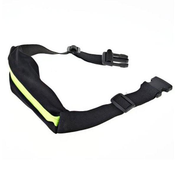 Practical Life Water resistant Zippers Waist-bag Stretch Pockets Outdoor Purses with Adjustable Strap Green