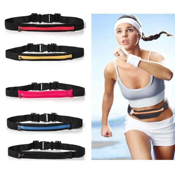 Practical Life Water resistant Zippers Waist-bag Stretch Pockets Outdoor Purses with Adjustable Strap Orange/Black/Red&Black/Blue/Blue&BlackGreen