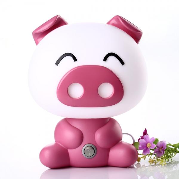 Pretty Cute Rabbit Dog Cartoon Animal LED Night Light Baby Room Sleeping Light Bedroom Desk Lamp Night Lamp Best for Gifts Smart Pig Pink