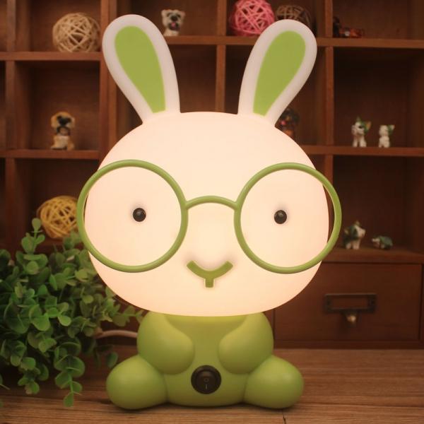 Pretty Cute Rabbit Dog Cartoon Animal LED Night Light Baby Room Sleeping Light Bedroom Desk Lamp Night Lamp Best for Gifts Smart Rabbit Green
