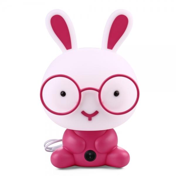 Pretty Cute Rabbit Dog Cartoon Animal LED Night Light Baby Room Sleeping Light Bedroom Desk Lamp Night Lamp Best for Gifts Smart Rabbit Pink