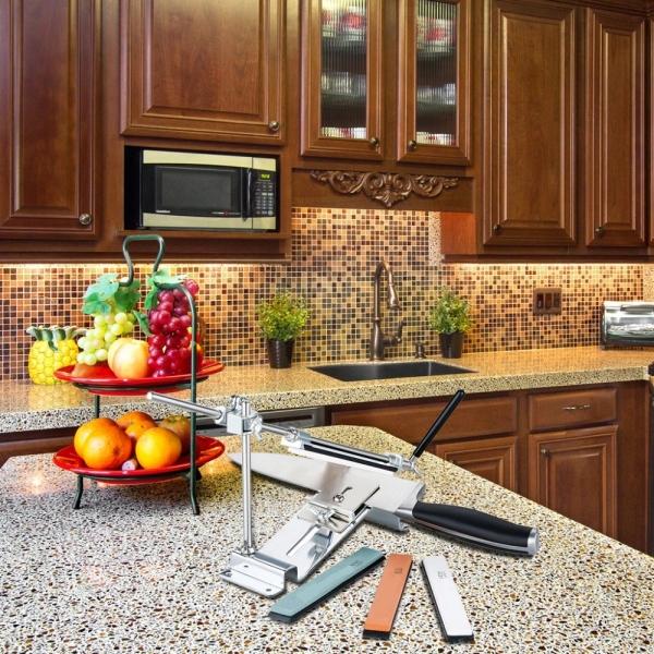 Profession Kitchen Sharpener Tool Fix-angle With 4 Stones