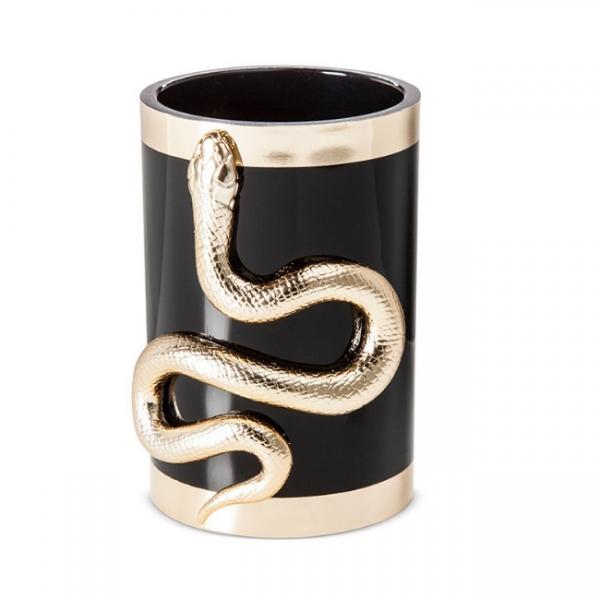 Professional Makeup Brush Holder Cosmetic Organizer - Golden Snake