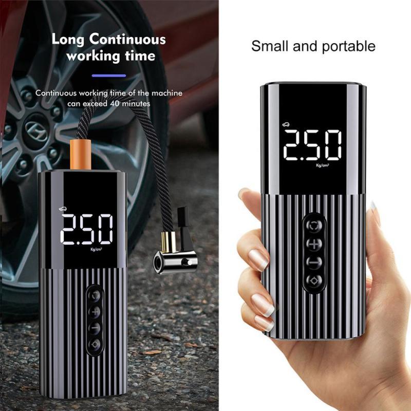 Portable Car Electric Tire Inflator Air Compressor Auto Motorcycle Air Pump Mini Tyre Pumb Digital Display Tire Pressure Monitor
