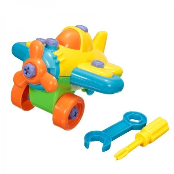 Puzzle Building Toys Develop Learning Fun Tools Random Color Airplane