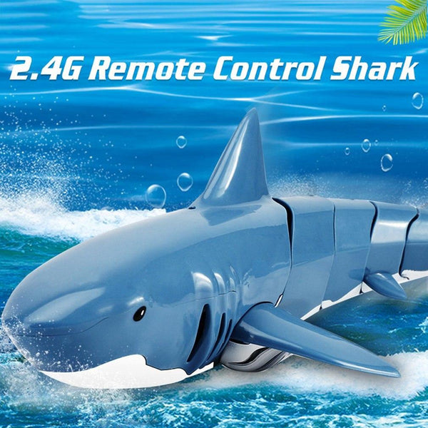 Hot RC Simulation Shark Toys 2.4G 4CH Waterproof Electric Remote Control Shark Boat Swimming Pool Bathroom Children Toys Gift