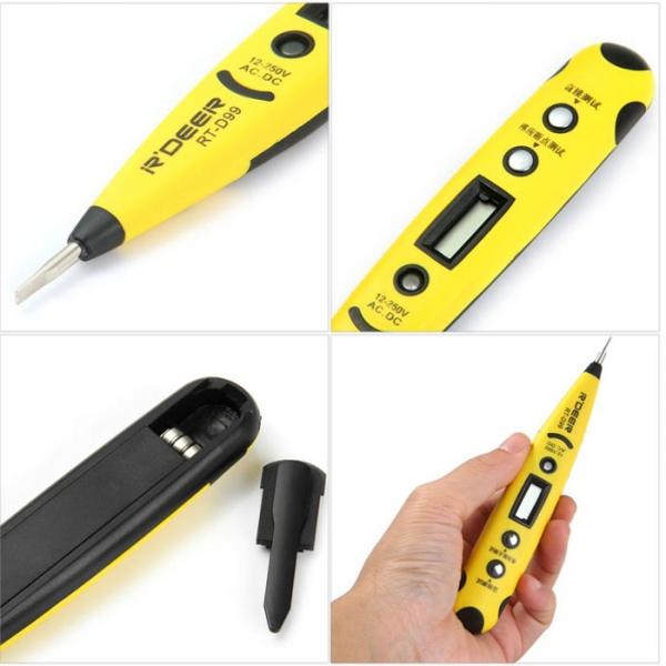 R-DEER RT-D99 Multifunctional Blue Light Digital Display Tester Pen Yellow