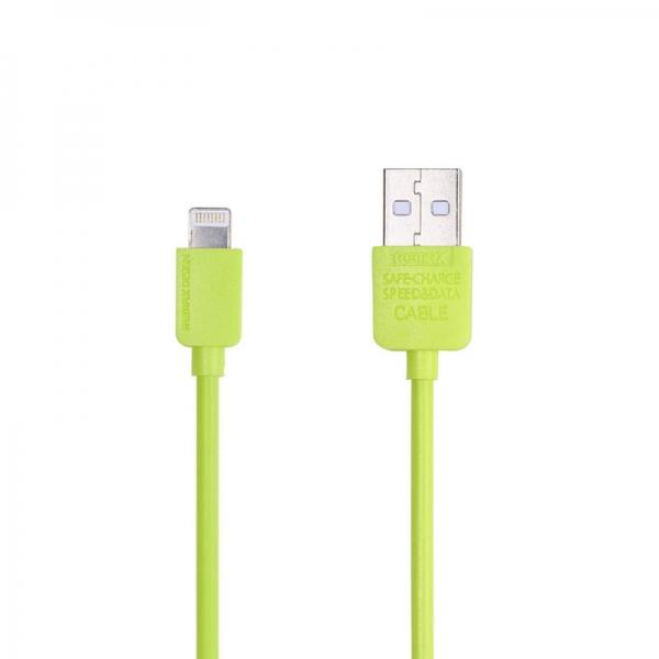 REMAX Fashionable Bright Color 8-Pin Charging Data Sync Cable for Apple Devices (1M) Green