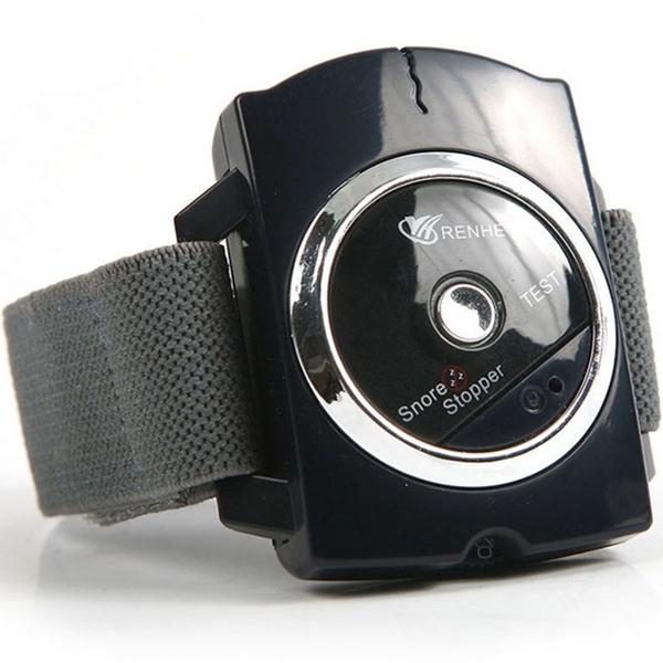 RENHE Bio Feedback Infrared Snore Stopper Anti Snoring Wristband Watch Black