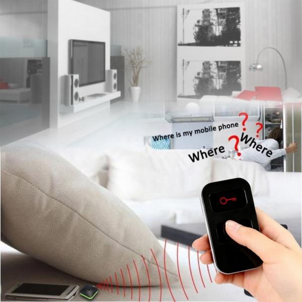 RF Wireless Anti-lost Electronic Key Finder Set Remote Control Alarm Locator with 1pc Transmitter & 2pcs Receivers Black