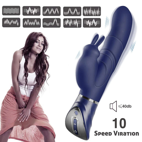 Rabbit Shaped Powerful Female Vibrator 10 Mode G-spot Stimulator Female Masturbation Toys